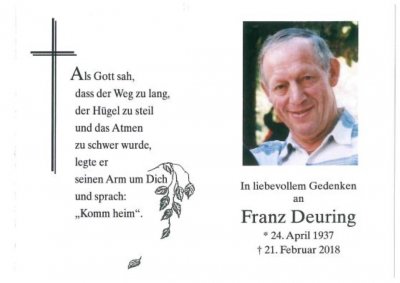 Sterbebild Franz